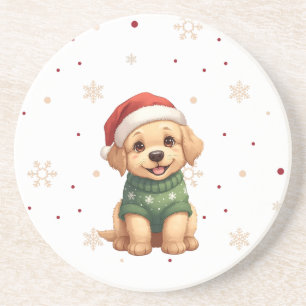 Posavasos Adorable Perro de Navidad - Cachorro Festivo de Na