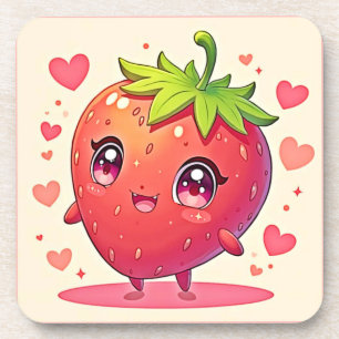 Posavasos Adorable Strawberry Love Design