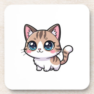 Posavasos Adorable Tabby Cartoon Cat