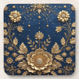Posavasos Adorno Floral Dorado