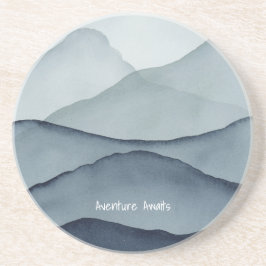 Posavasos Adventure Awaits Watercolor Mountain