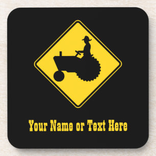 Posavasos Advertencia de la señal de tráfico del tractor d