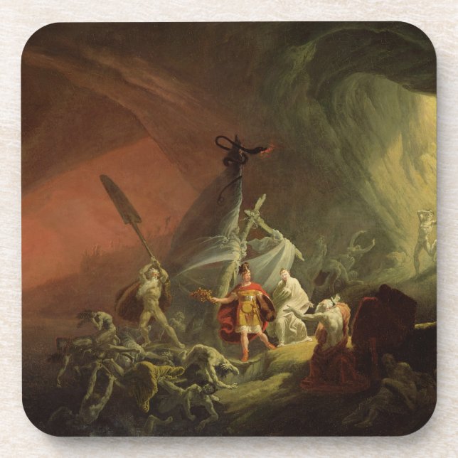 Posavasos Aeneas y la sibila, c.1800 (aceite en lona) (Frente)