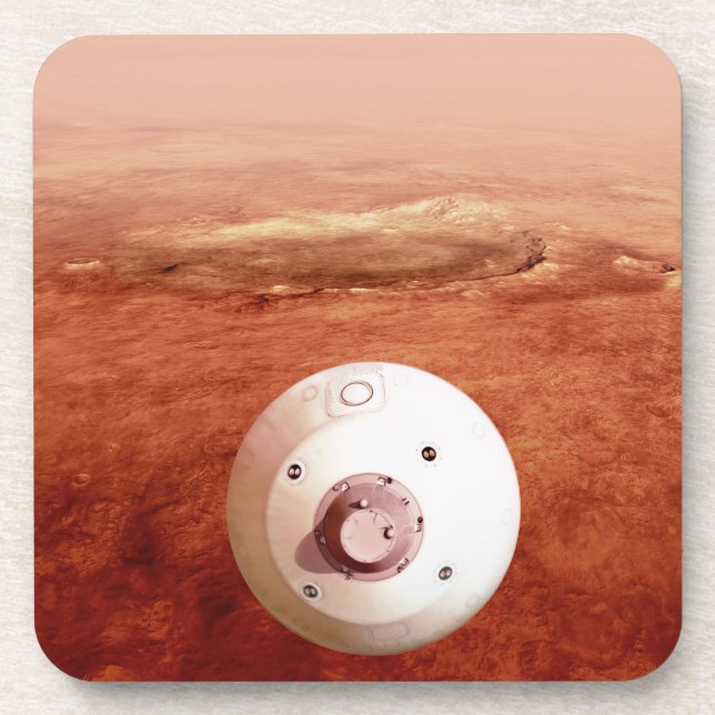 Posavasos Aeródromo Con Perseverancia Rover Descent To Mars (Frente)