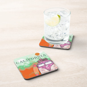 Posavasos Afiche de bebidas de California Travel Coaster