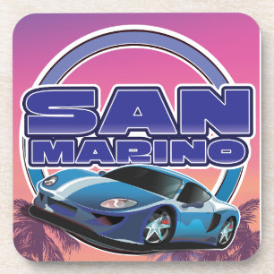 Posavasos Afiche de viaje deportivo de San Marino