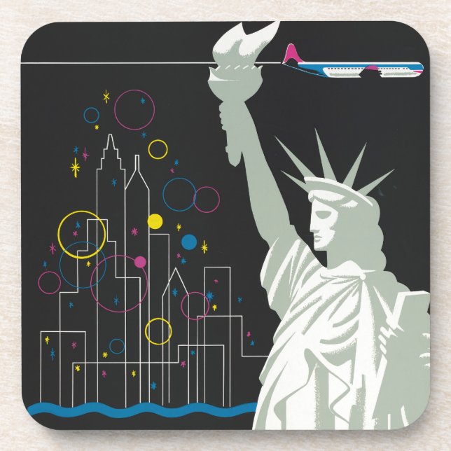 Posavasos Afiche De Viajes Para Volar Northwest Airlines (Frente)