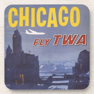 Posavasos Afiche De Viajes Para Vuelos De Trans World Airlin