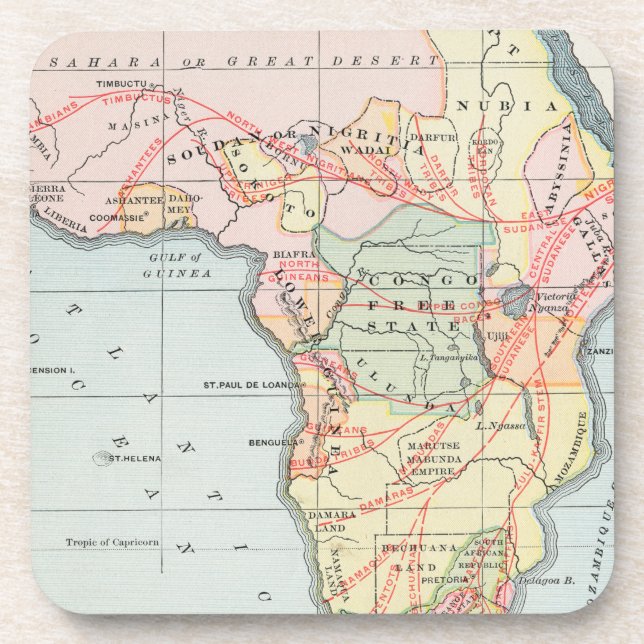 POSAVASOS ÁFRICA: MAPA, 1894 (Frente)