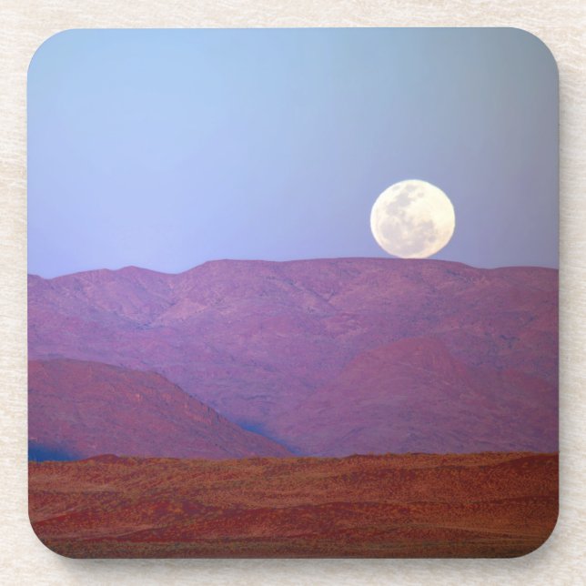 Posavasos África, Namibia, Sossusvlei. Una luna llena descan (Frente)