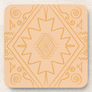 Posavasos africano, patrón africano, marrón, elegante, natur