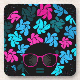 Posavasos Afro Diva Turquesa y Rosa Caliente