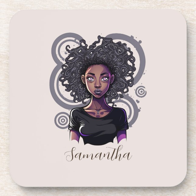 Posavasos Afro mujer mágica (Frente)