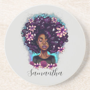 Posavasos Afromujer floral esparkling