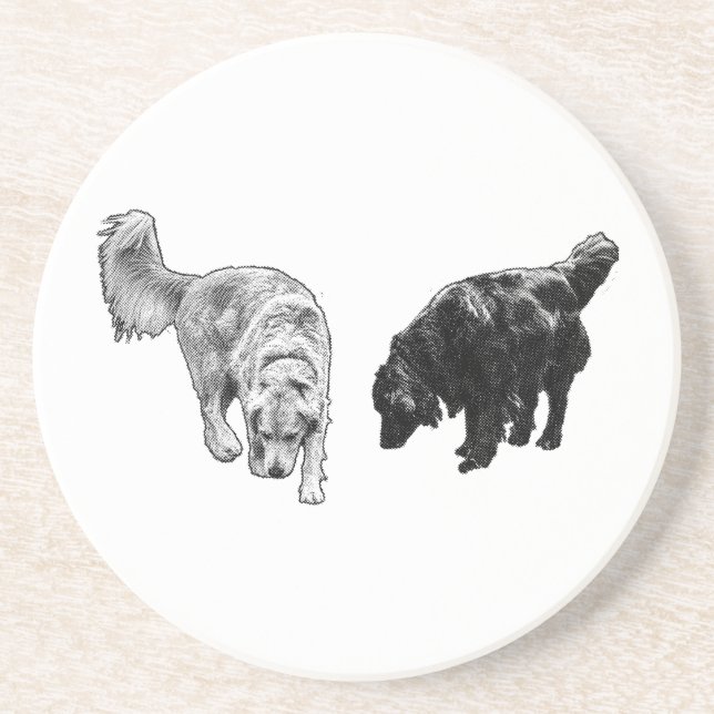 Posavasos Afterglow Dot Sip — Retriever Duo (Frente)