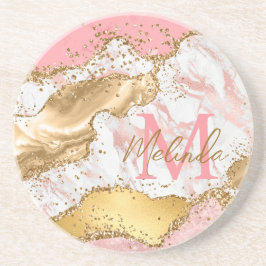 Posavasos Agitación de las secuencias doradas y rosas