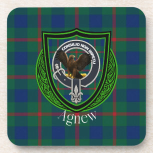 Posavasos Agnew Scottish Clan Tartán y Escudo