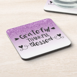 Posavasos Agradecido Purpurina Purple Dripping