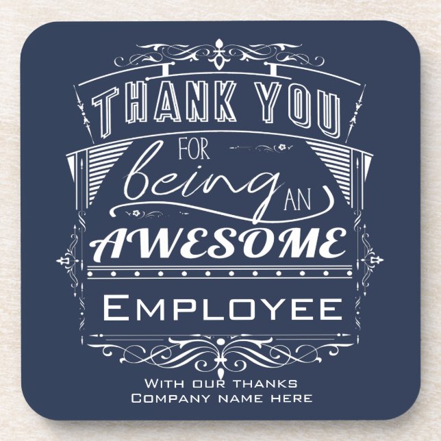 Posavasos Agradecimiento de personalizado de empleados Graci (Frente)