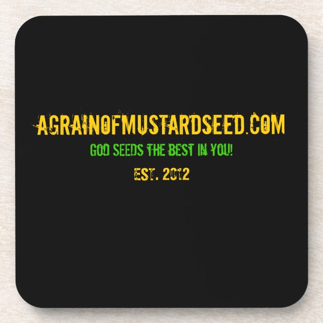 Posavasos Agrainofmustardseed.com EST 2012 (Frente)