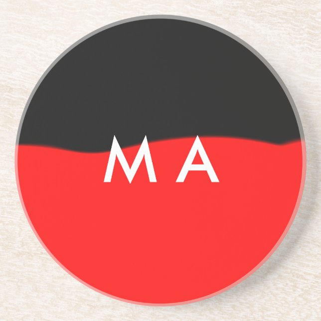 Posavasos Agregar monograma simple con tu nombre letra hombr (Frente)