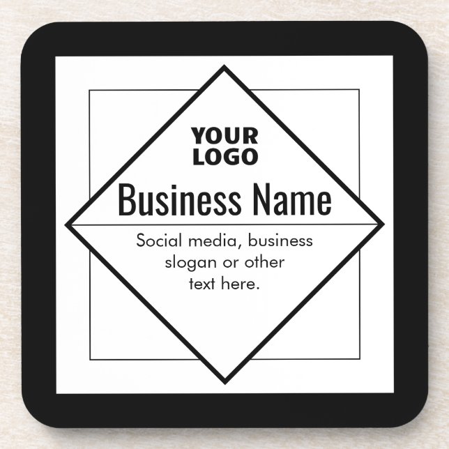 Posavasos Agregar su logotipo plantilla personalizable (Frente)