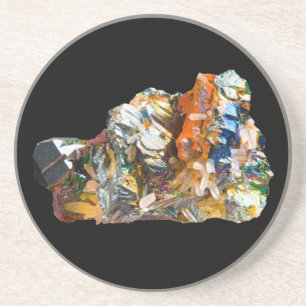 Posavasos Agrupación Mineral Iridescente Deslumbrante Reflec