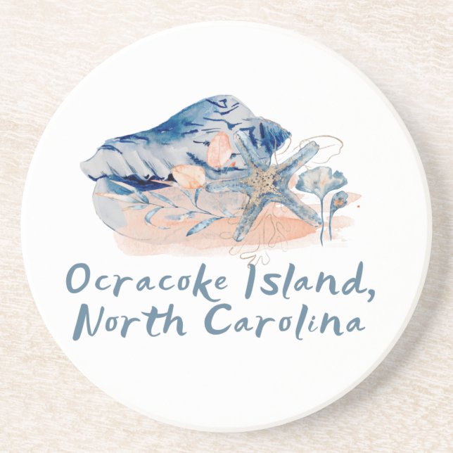 Posavasos Agua de Ocracoke Island Seasheles (Frente)