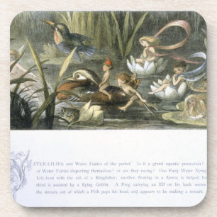 Posavasos Agua-Lirios y hadas del agua, ilustracion de