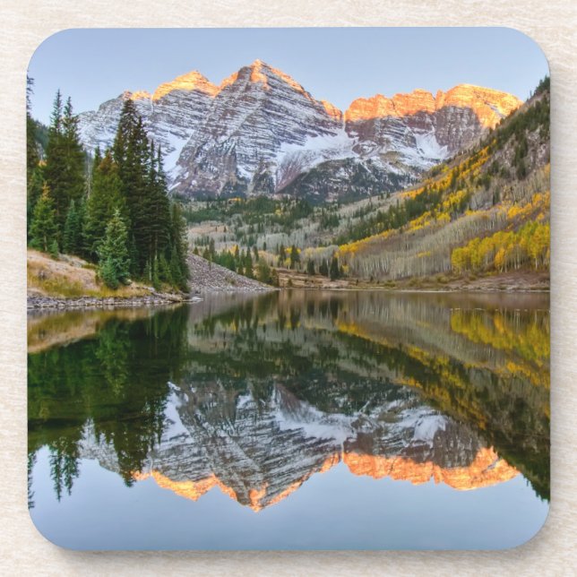 Posavasos Agua | Maroon Bells Lake Aspen Trees (Frente)