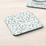 Posavasos Agua moderna Vegetación Botánica Eucalyptus<br><div class="desc">Moderna acuarela Verdor Botánico Eucalyptus bebería de montaña. Decore su casa con esta elegante montaña de agua botánica. Las hojas acuáticas en tonos verdes y azules. También se puede usar para Bodas,  duchas de novias,  Baby Shower,  etc.</div>