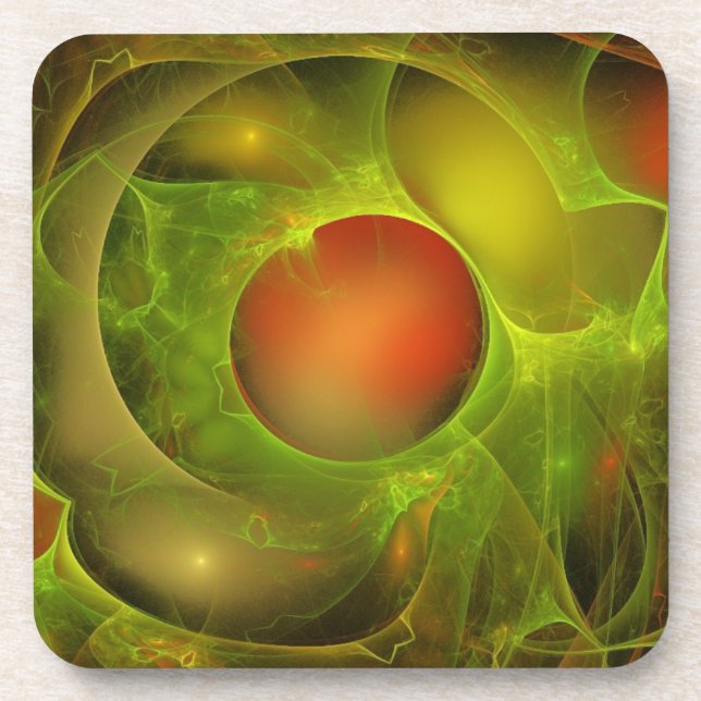 Posavasos Agua roja del aceite verde (Frente)