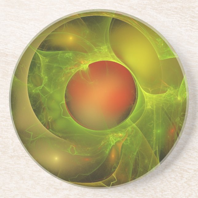 Posavasos Agua roja del aceite verde (Frente)