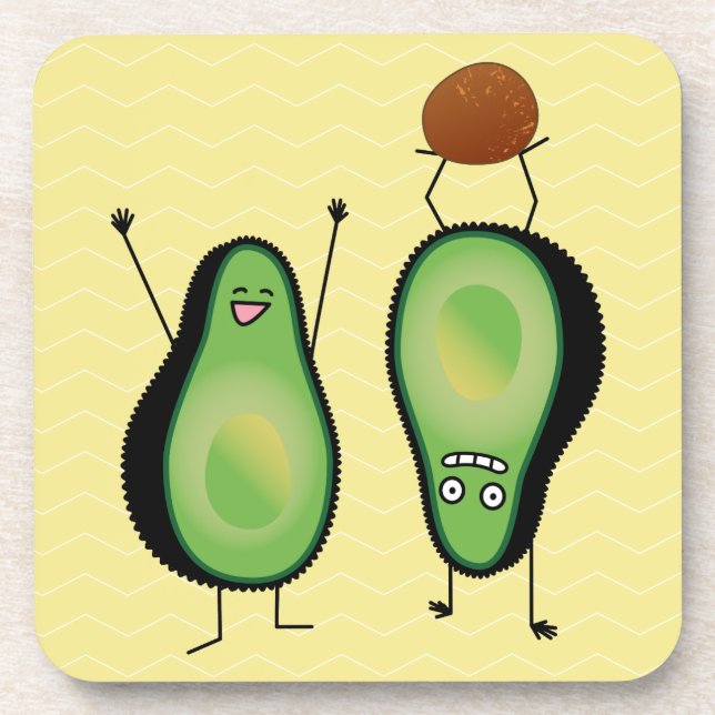Posavasos Aguacate divertido aguacero verde (Frente)