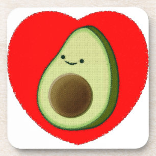 Posavasos Aguacate lindo en el corazón rojo