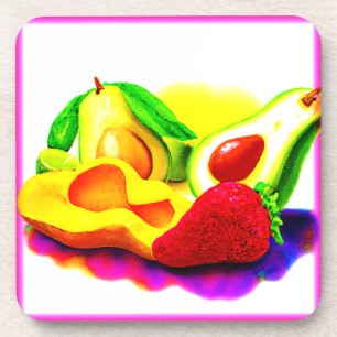 Posavasos Aguacate tropical, fresa y mango. ¡Hazte con una e
