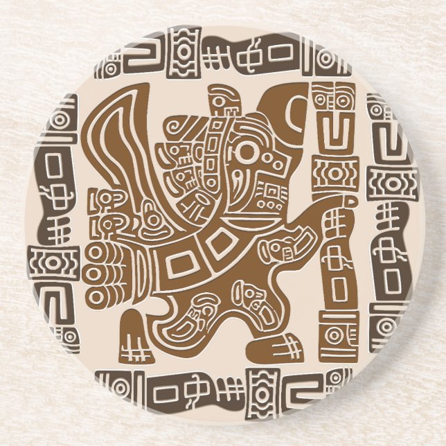 Posavasos Águila azteca guerrera arte tribal antiguo (Frente)