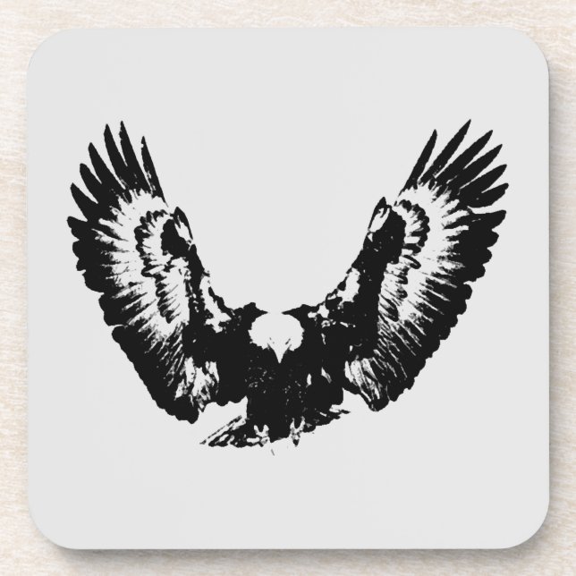 Posavasos Águila blanca y negra (Frente)