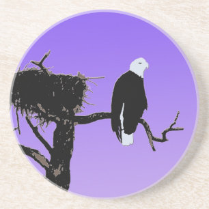 Posavasos Águila calva al atardecer - Original Arte de Vida