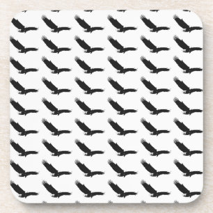 Posavasos Águila de aterrizaje negra y blanca