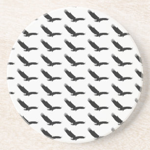 Posavasos Águila de aterrizaje negra y blanca