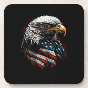 Posavasos Águila Patriótica USA Bandera Americana 4 de Julio