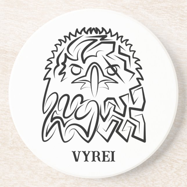 Posavasos Águila Tribal Negra y Blanca (Frente)