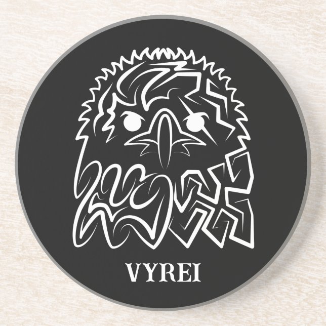 Posavasos Águila Tribal Negra y Blanca (Frente)