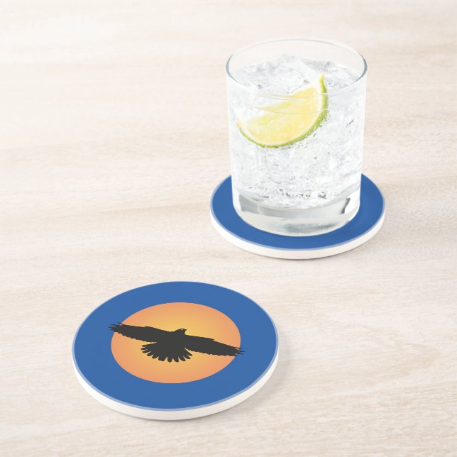 Posavasos Águila voladora frente al sol (Lado)