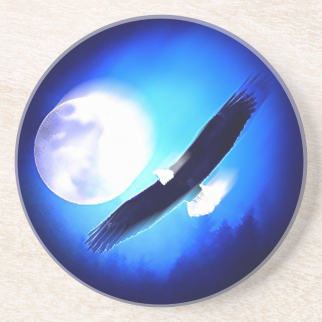 Posavasos Águila voladora y luna (Frente)