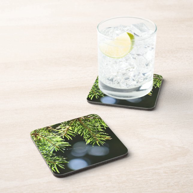 Posavasos Agujas de pino con bokeh (Lado Derecho)