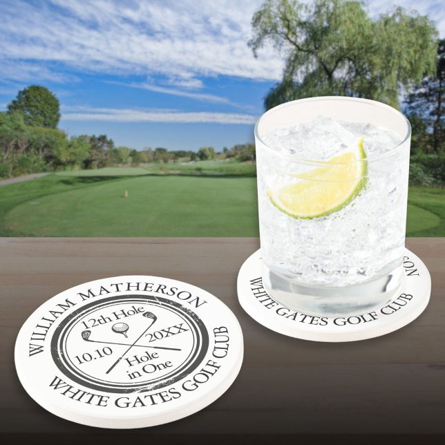 Posavasos Agujero de Golf en Uno Personalizado (Golf Hole in One Personalized Coaster)