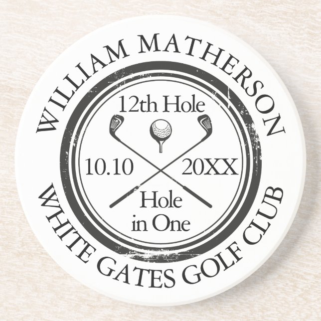 Posavasos Agujero de Golf en Uno Personalizado (Frente)