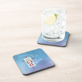 Posavasos Ahijado, Primera Comunión, Azul